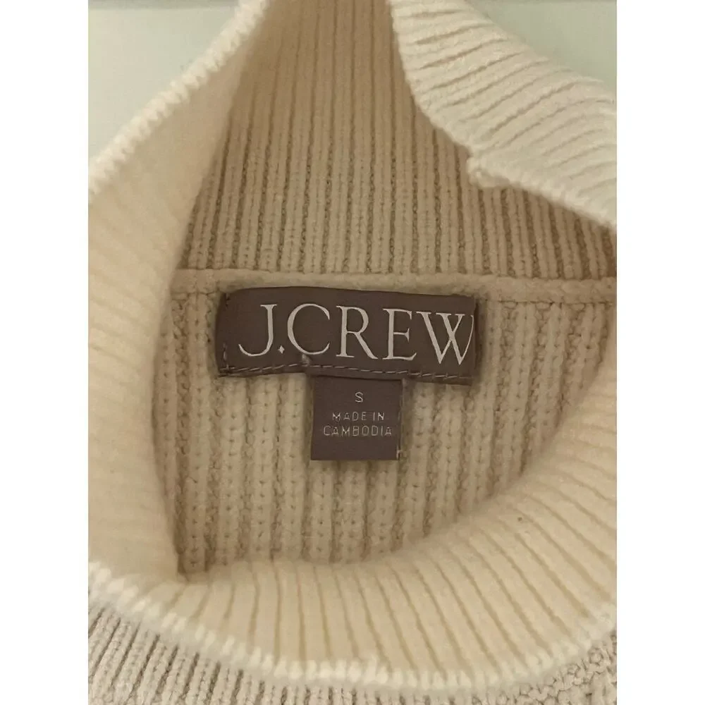 J. Crew Ribbed Cropped turtleneck sweater in stretch yarn